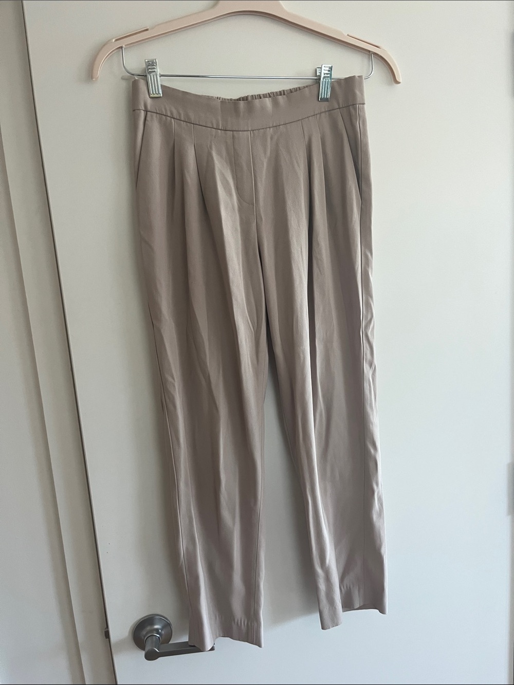Aritzia Taupe Wide-Leg Trousers